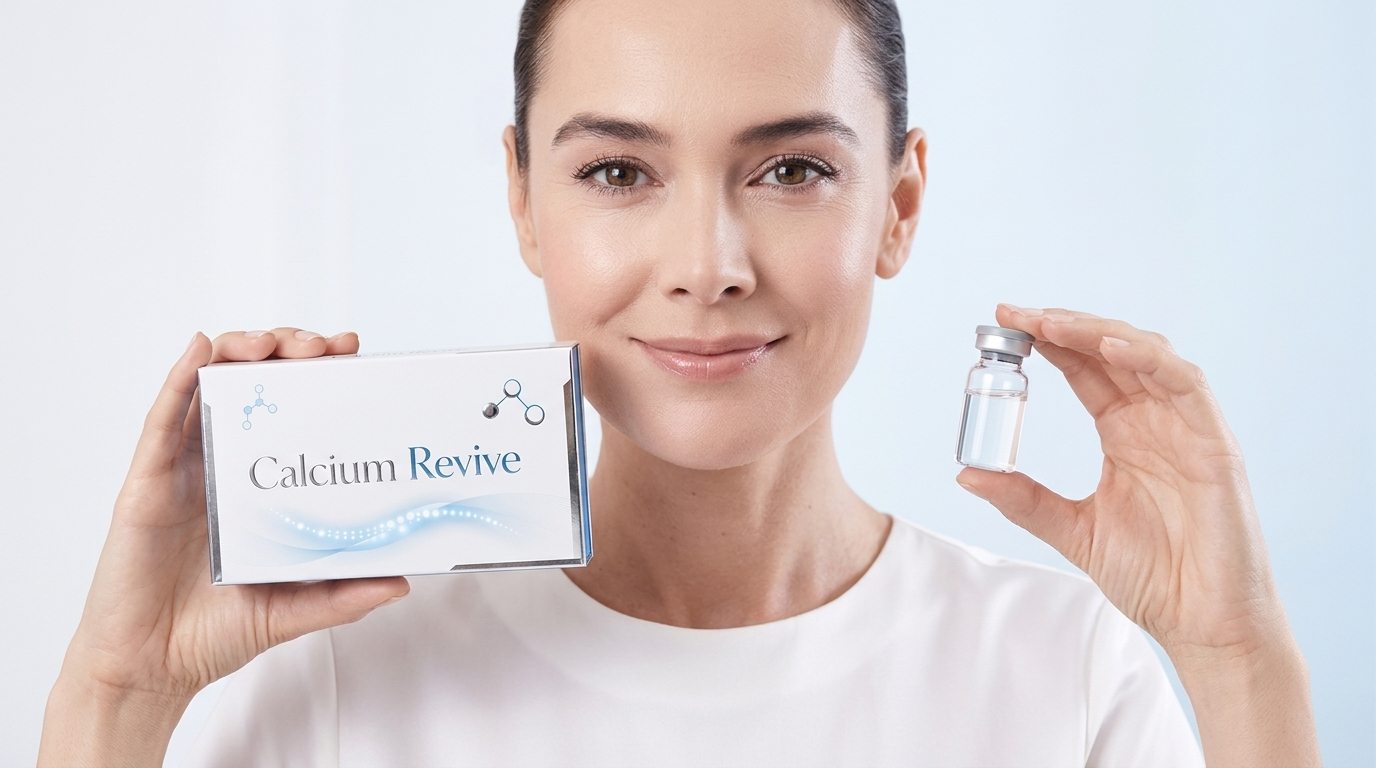 אריזת Calcium Revive ובקבוקון התכשיר